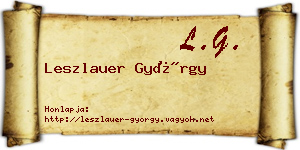 Leszlauer György névjegykártya