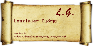 Leszlauer György névjegykártya